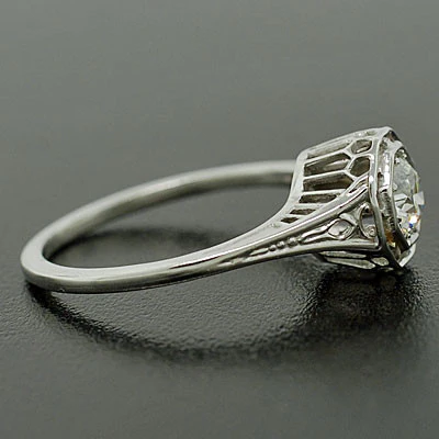Art Deco 18kt Diamond Engagement Ring .27ct - Image 4