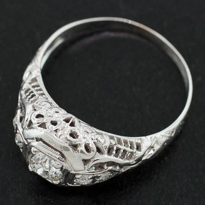 Art Deco 18kt Diamond Engagement Ring .26ct - Image 7
