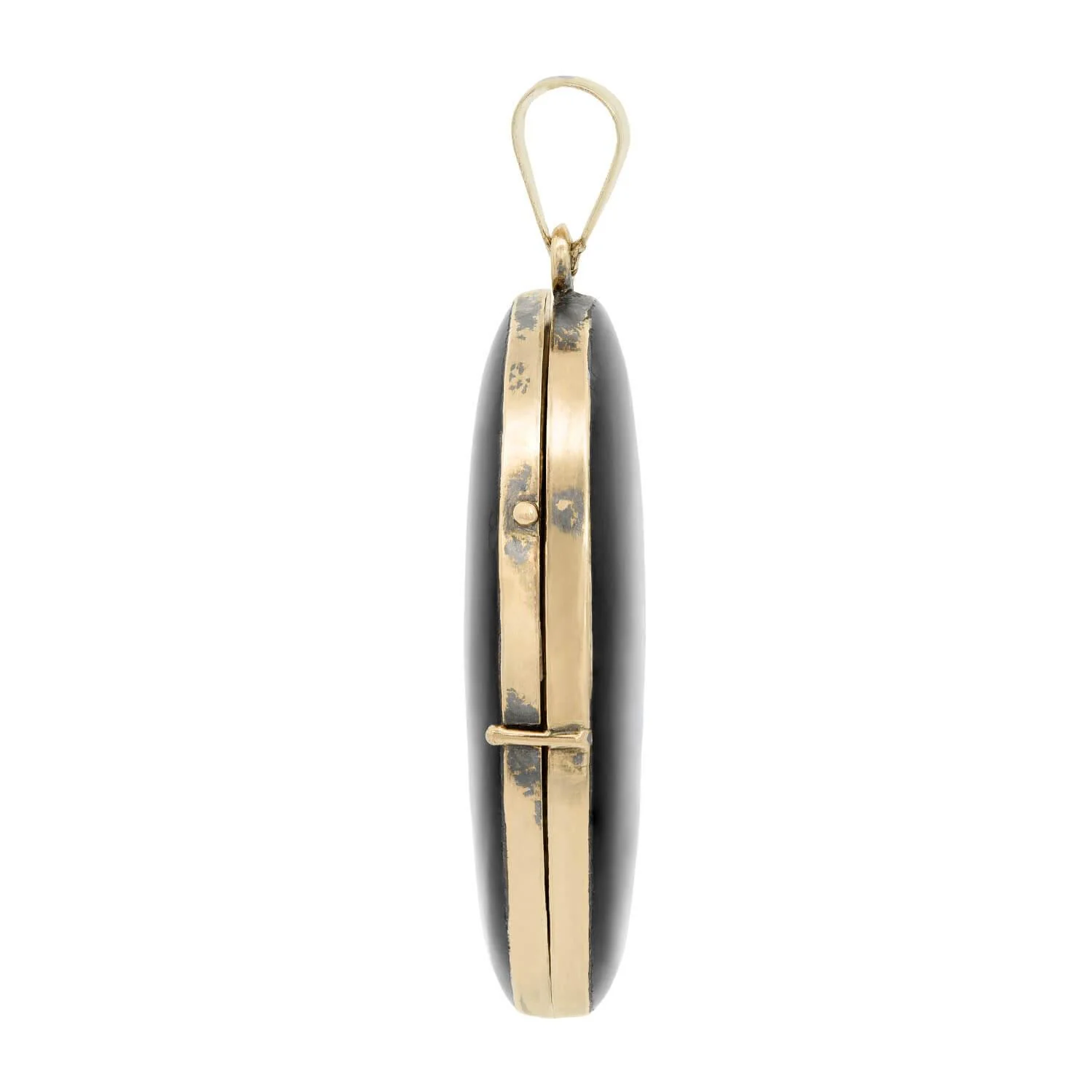 Victorian 14k Black Enamel Pendant Locket - Image 3