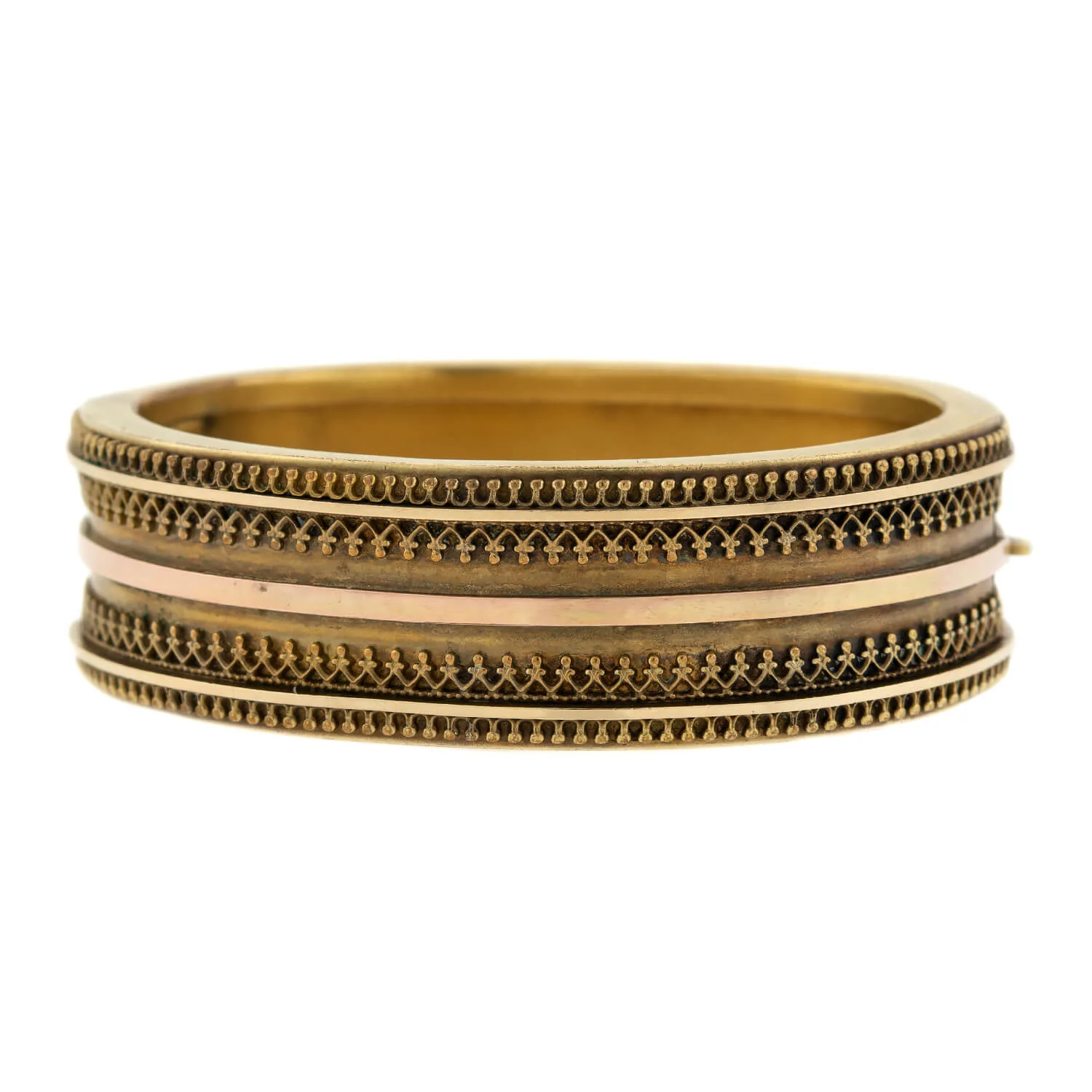 Victorian Gold-Filled Etruscan Wirework Bangle - Image 3